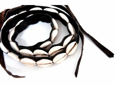 lærbånd fra niger med skjell 180 brandts til kubbelys