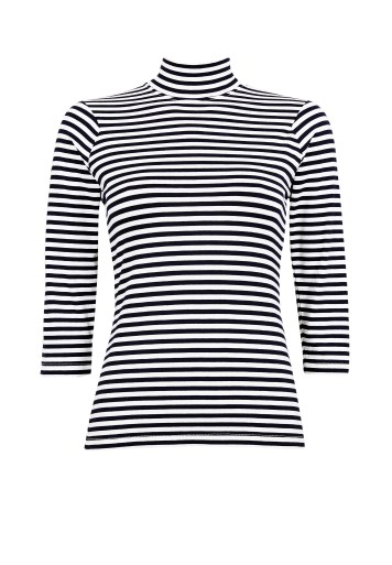 Fall Winter Spring Summer_600 Stay Positive Dark Navy Stripes__Art no - 41581__699 SEK__699 NOK__550 DKK__Material - Viscose__Size - XS-L